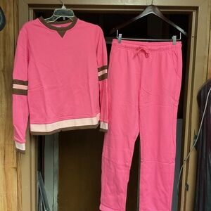 Vibrant Pink Women's 2 Piece Sweat Set